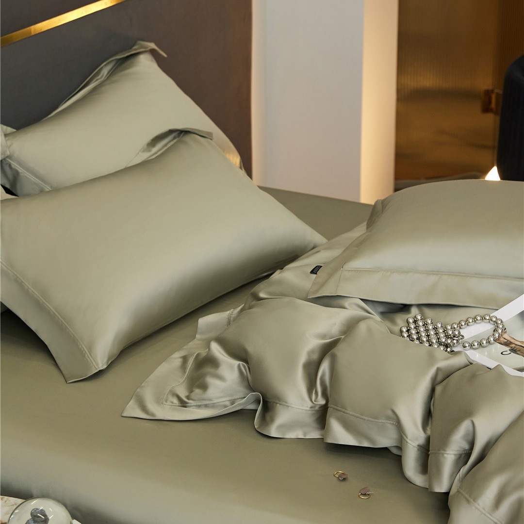 Italian-Style 140-Count Pure Cotton Long-Staple Cotton Four-Piece Bedding Set T800 Bedding Home Textiles Premium High-Count Cotton Reactive Dyeing
