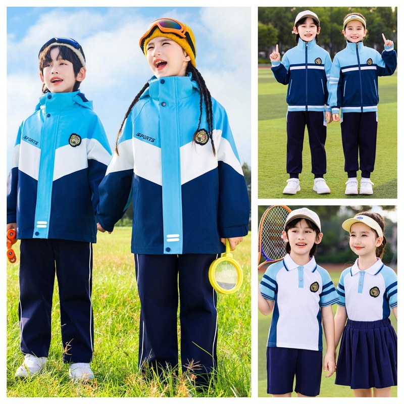 小学生校服套装幼儿园园服春秋装三件套一年级短袖运动会秋季班服|undefined