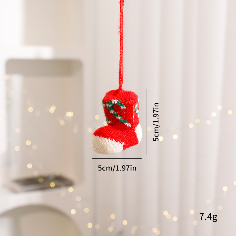 Amazon nueva Navidad mini calcetines de Navidad colgante decoración del árbol de Navidad botas de color colgante al por mayor image 7