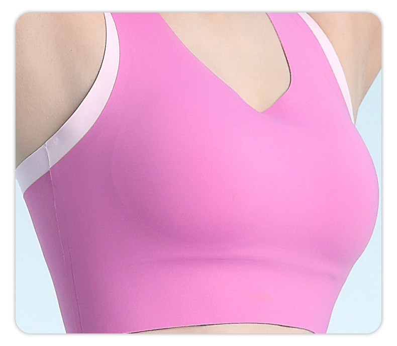 8167 Ropa interior deportiva de espalda hermosa desnuda, copa fija para mujer, chaleco de fitness de yoga Pilates, todo en uno, se puede usar afuera image 9