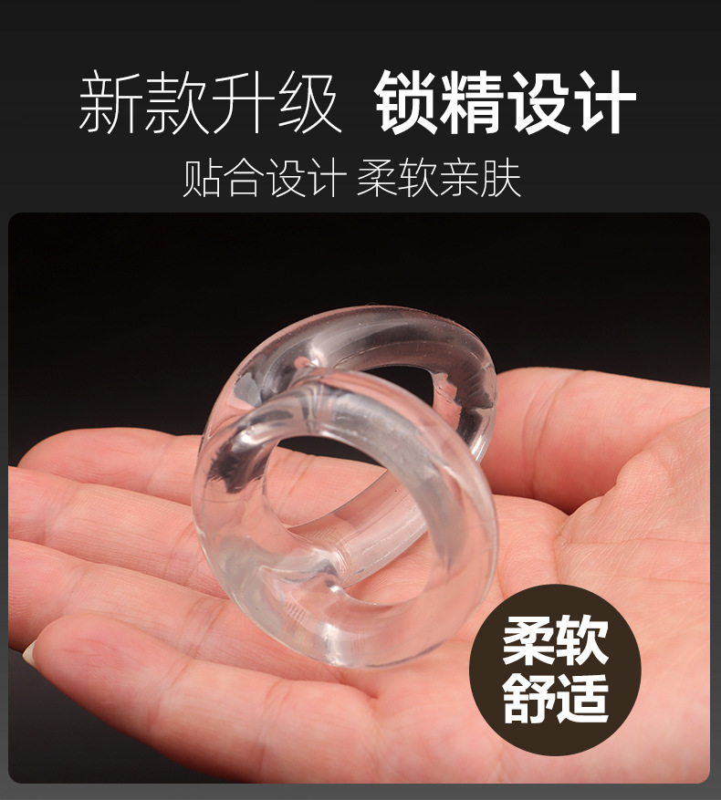 TPE Double-Opening Locking Cock Ring, Red Manual Non-Vibrating Ring — detail image 2