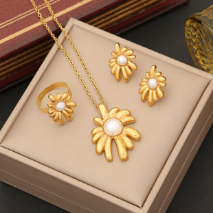 (Cross-border trading), Tide, accessory, chain for key bag stainless steel from pearl, pendant, flowered