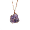 Tiktok live hot sale irregular natural crystal amethyst rough pendant handmade silk net pocket necklace N652