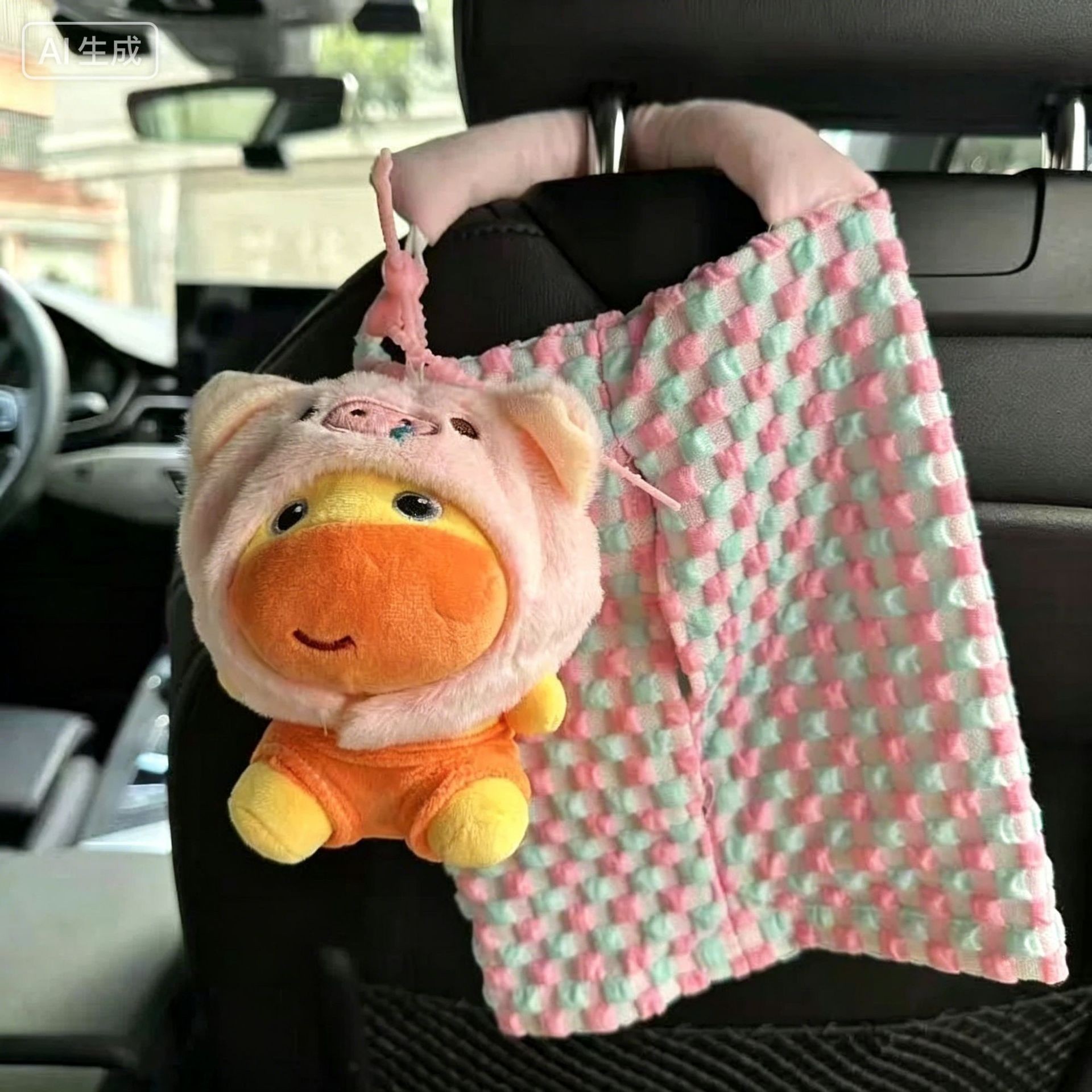 Cute Capybara Lulu Car Creative Tissue Pack Car Tissue Box Interior Armrest Box Multifunctional Tissue Dispenser for Women