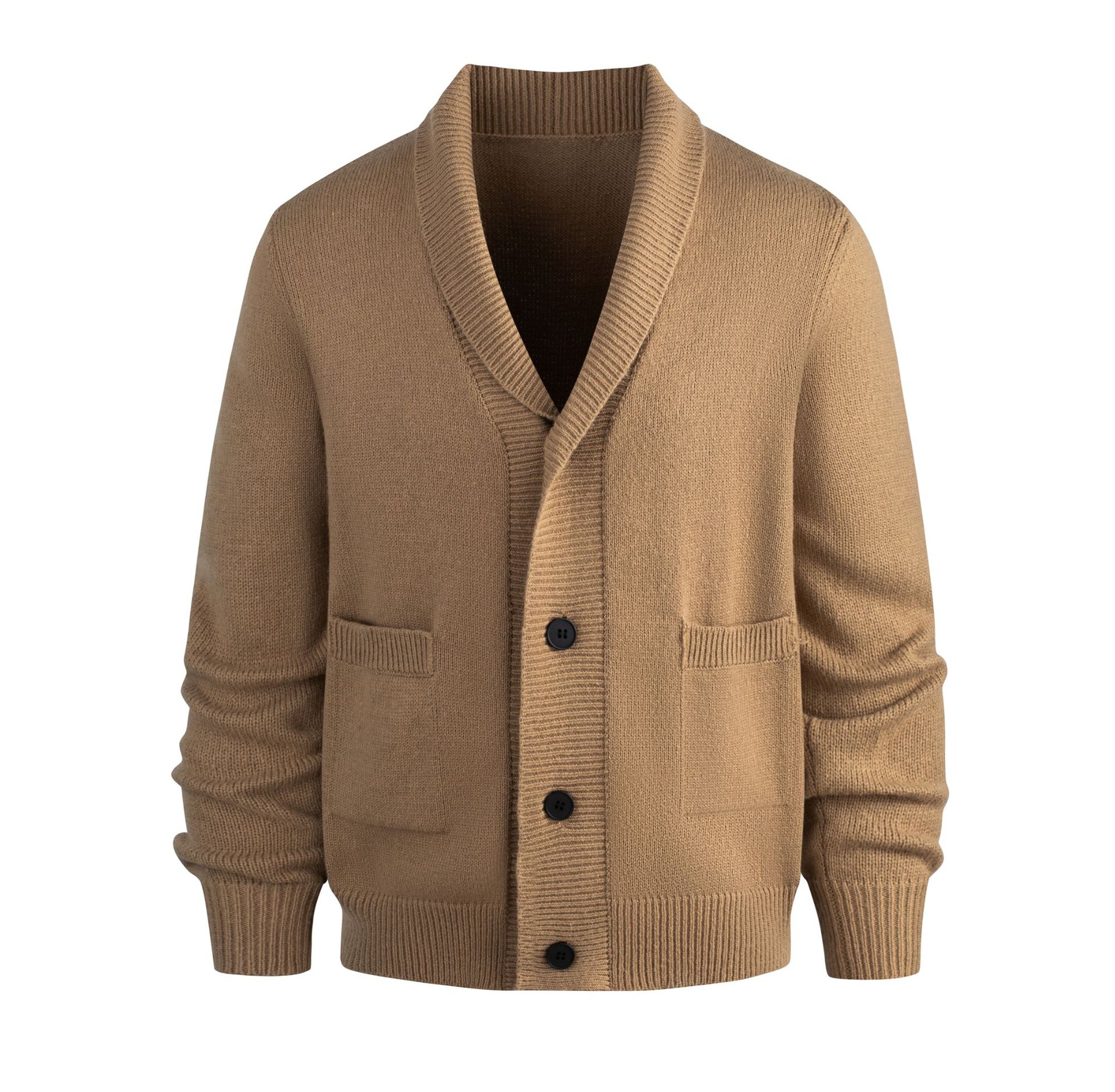 Men's Knit Cardigan Long Sleeve V-Neck Pocket Sweater Fall Winter Casual Coat Fashionable Overshirt Fashion Trends_viptrois.com