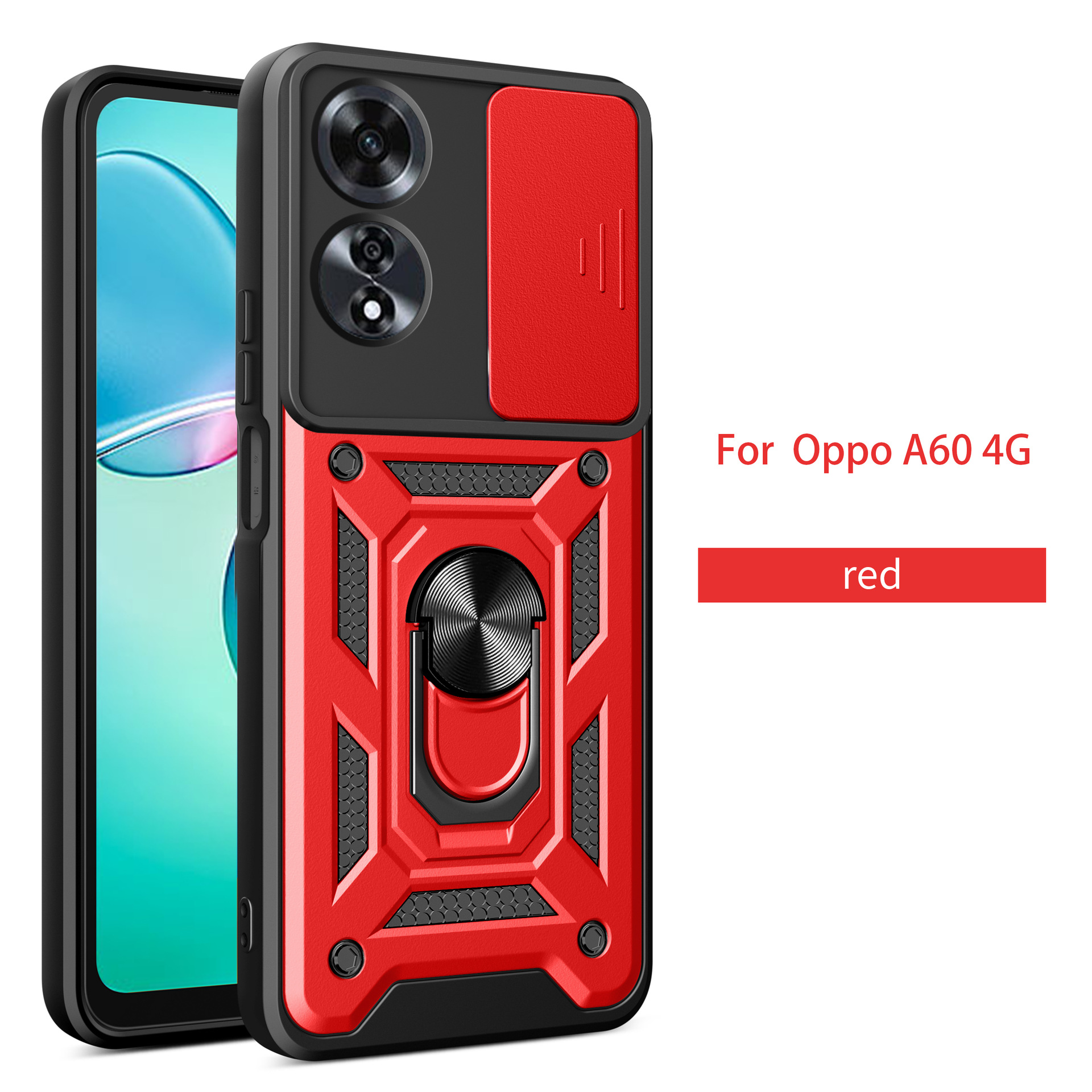 TPU + PC 2 - en - 1 OP A60 caja de teléfono móvil de ventana de alta calidad 360 soporte giratorio contra caídas sargento