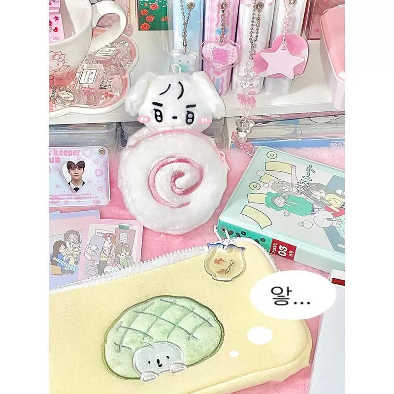 Плюшевый кошелек для монет 2023 милый розовый рыбный пирог сумка для хранения денег