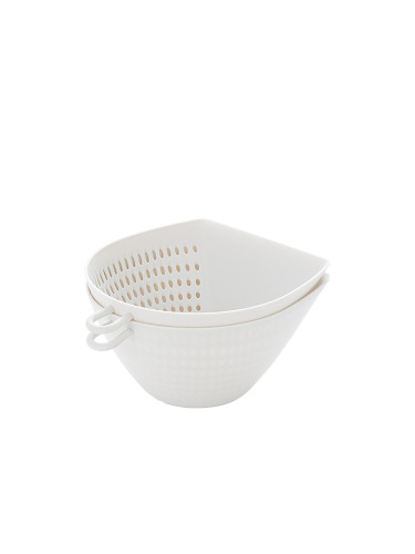 Japanese-style SP SAUCE simple kitchen double-layer vegetable washing basket household green onion drain basket washing fruit water filter basket
