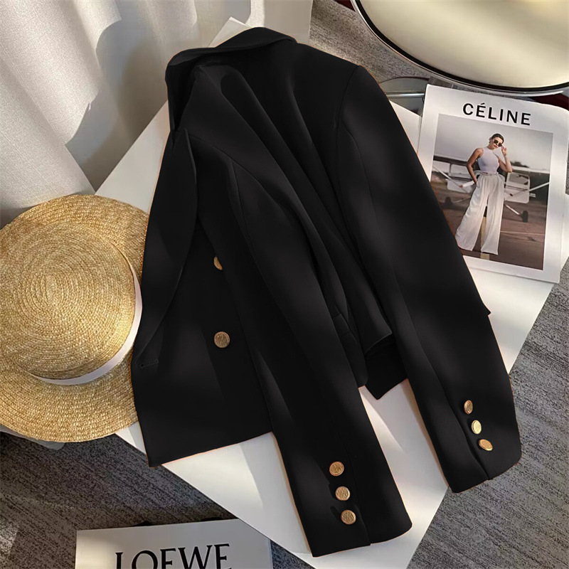 2026 Spring New Black Short Blazer for Women, Korean Style, Versatile, Trendy, Street Style, Petite Casual Suit