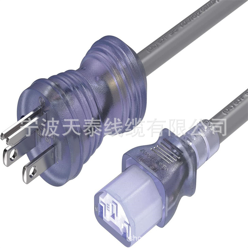 电缆引线 10 英尺 18 AWG 医院级电源线 10A 125V NEMA 5-15P 至
