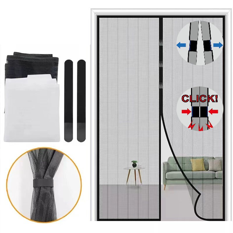 Magic Mesh Magnetic Buckle Anti-Mosquito Magic Door Curtain Wholesale Polyester Edge Automatic Closing Magnetic Screen Door Curtain Magic Mesh Magnetic Buckle Anti-Mosquito Magic Door Curtain Wholesale Polyester Edge Automatic Closing Magnetic Screen Door Curtain