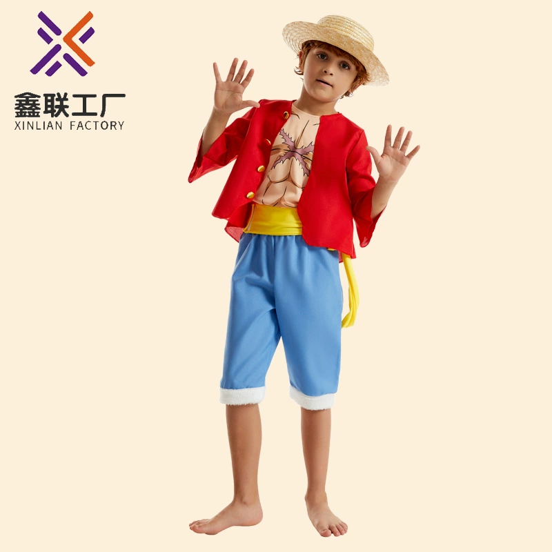 Косплей костюм (One Piece Luffy) набор соломенной шляпы, размеры для детей и взрослых, набор из 5 предметов