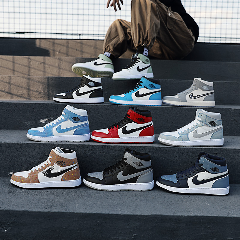 Zapatos de baloncesto de caña alta para hombre AJ Air Force One Pareja Zapatillas casuales Primavera y otoño Estudiantes de secundaria Zapatillas de moda juvenil