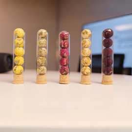 龙珠花茶云南特产会开花的茶球纯花玻璃试管5颗玫瑰荷叶茉莉黄菊