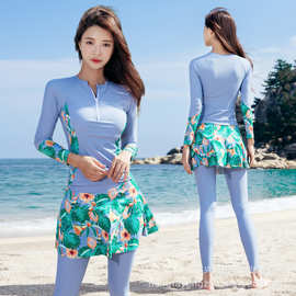 泳衣女2025新款分体长袖长裤防晒保守冲浪服浮潜水母潜水服泳装女