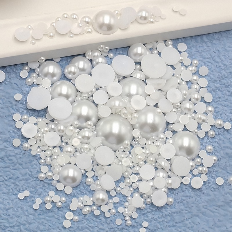 ABS imitation pearls 3-20mm ordinary semicircle loose beads pearl necklace handmade beaded bracelet DIY jewelry accessories