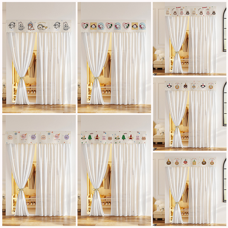 Open-Style Clothing Cover Curtain, Sheer Curtain Decoration for Wardrobe Without Doors, Book Cover, Dustproof Curtain, No Drilling Required