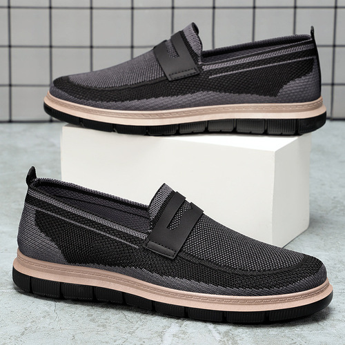 Men's Air-Weave Breathable Non-Stinky Ankle Shoes Large Men's Shoes Casual Slip-On Men's Shoes Father's Shoes