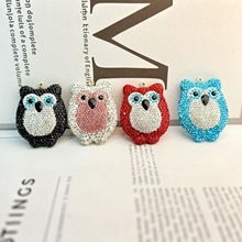 跨境新款创意镶钻卡通猫头鹰钥匙扣时尚日韩水钻包包挂件