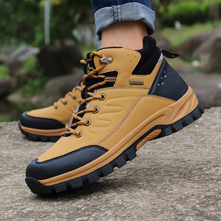 Amazon 2022 Winter Warm Hiking Hiking Shoes Men's Waterproof Non-slip Thickened High-top Men's Snow Boots Single-layer Shoes