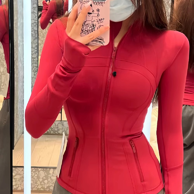 Lulu Same Style Yoga Wear Coat Women's Defina Top Sports Running Tight-Fit Vertical Collar Long Sleeve Fitness Wear Jacket Lulu Same Style Yoga Wear Coat Women's Defina Top Sports Running Tight-Fit Vertical Collar Long Sleeve Fitness Wear Jacket