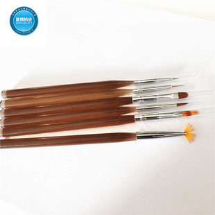 Acrylic rod nail brush transparent brown painting pen 6 sets brush gradient pen Fan Pen wholesale