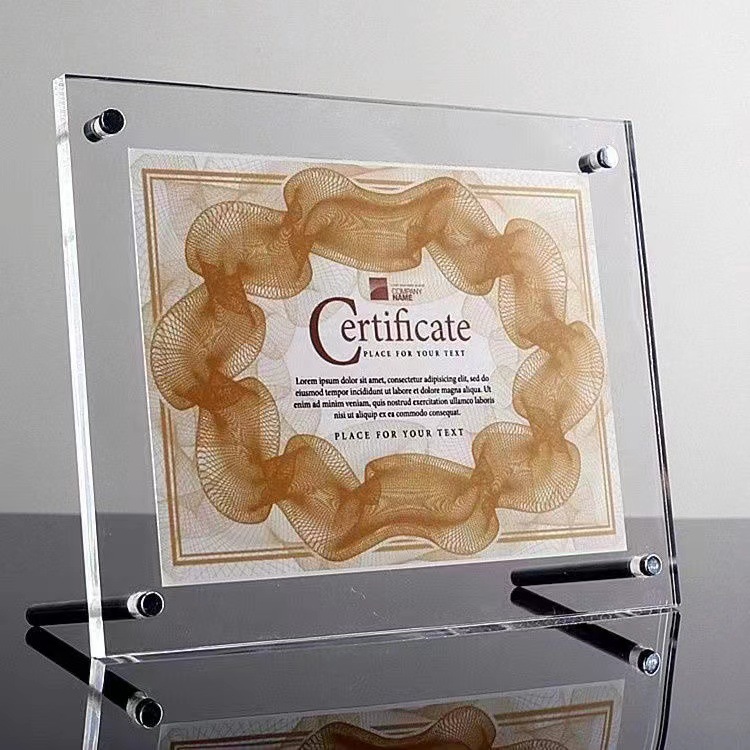 横竖亚克力摆台透明相框6寸挂墙A3a4营业执照框授权证书框展示框