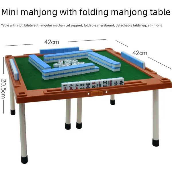 Factory portable travel mahjong mini mahjong chess table swim folding with feet table mahjong a generation of hair