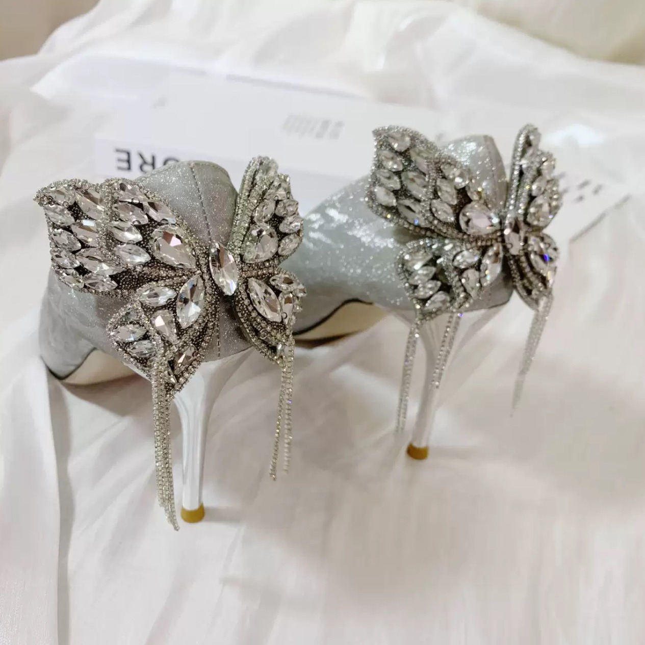 Parche Decorativo de Lazo con Strass y Cuentas, para Ropa/Zapatos, DIY