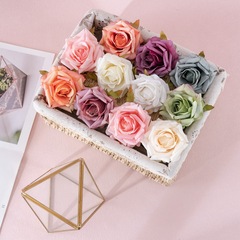 INS Style Simulation Flower Roll Edge Rose Head Flower Box Home Decoration Cross-border Wedding Wholesale Artificial Flower MW07301