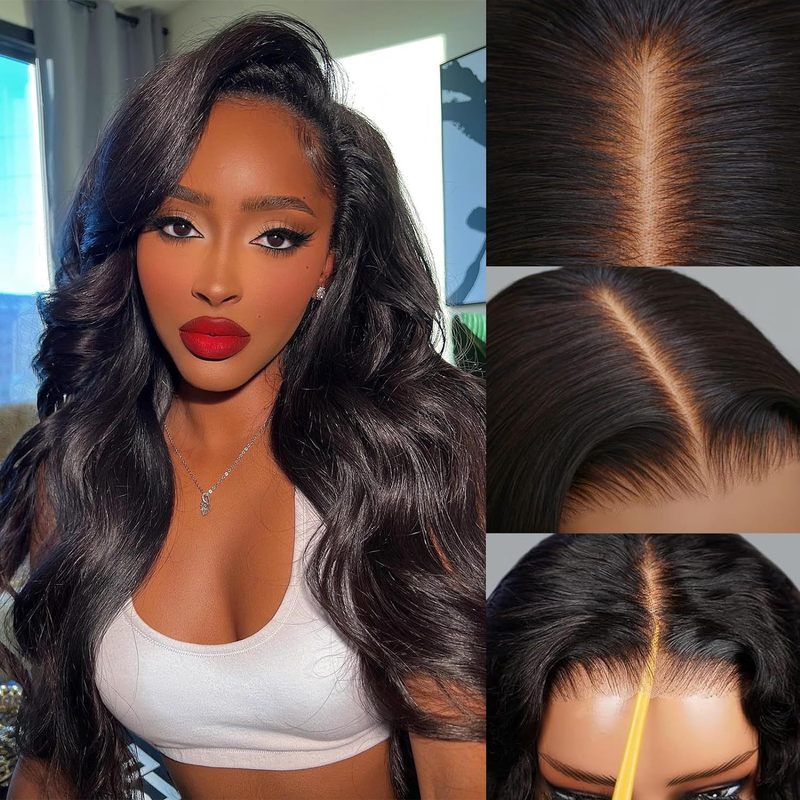 Cross-border wig European and American women's front lace chemical fiber headgear black long curly hair big wave body wigs Cross-border wig European and American women's front lace chemical fiber headgear black long curly hair big wave body wigs