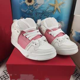 2024春秋新款情侣时尚小白鞋运动铆钉系带休闲板鞋拼色男鞋女鞋潮