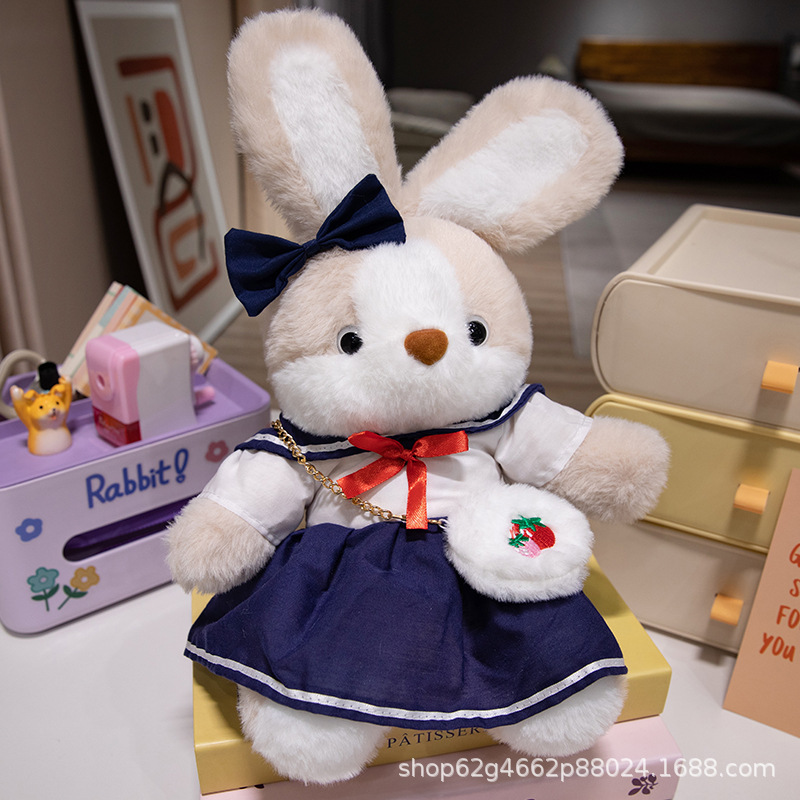 かわいいインターネット有名人ウサギ人形おやすみウサギ子犬睡眠人形綿人形ぬいぐるみ女の子ギフト|undefined