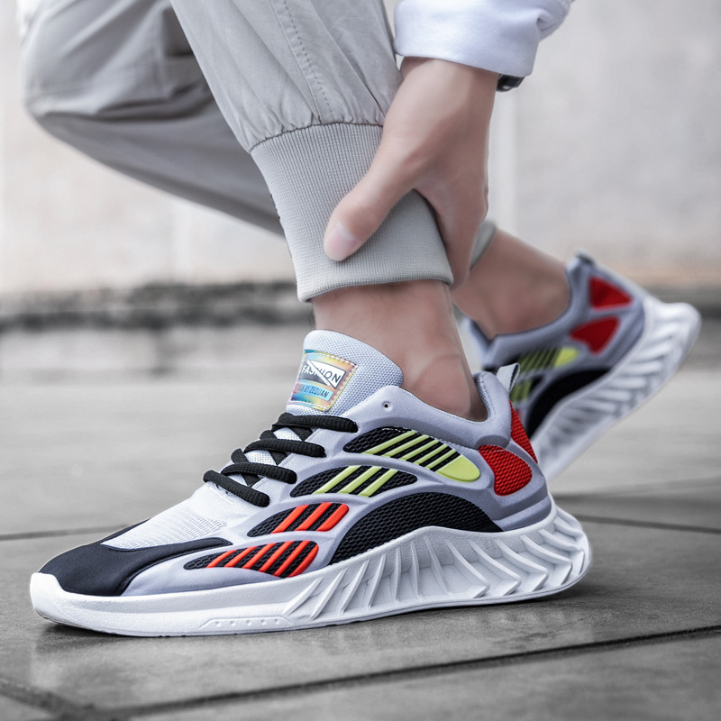 2021年春夏新款男鞋时尚休闲鞋韩版学生跑步鞋刀锋底透气运动鞋男|ru