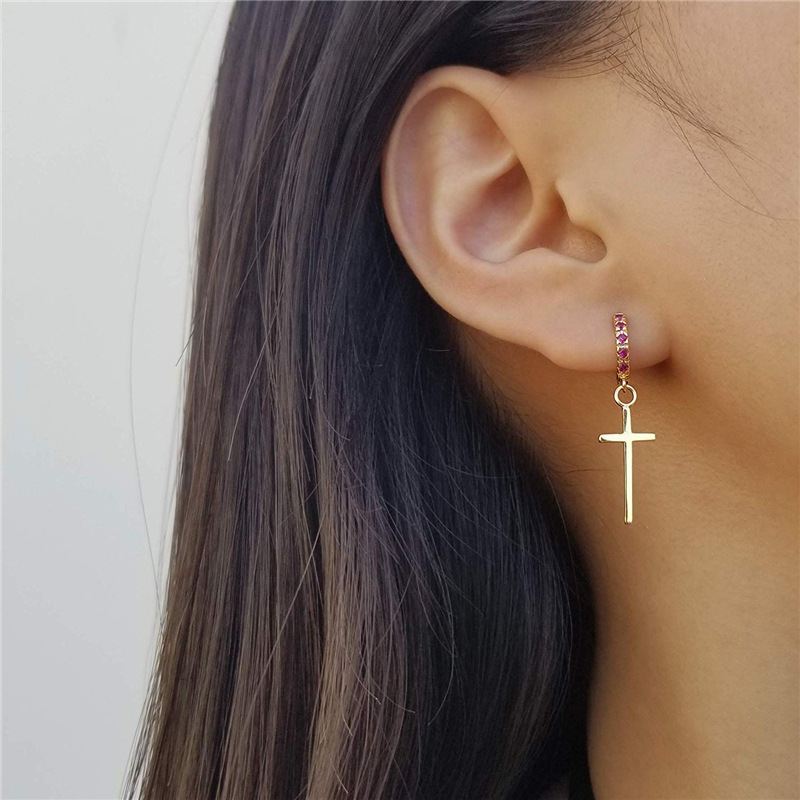 1 Piece Simple Style Geometric Plating Inlay Sterling Silver Zircon Earrings display picture 16