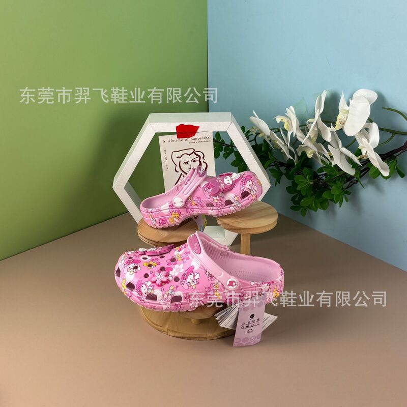 Sanrio My Melody Co-Branded Pink Children's Clogs Women's Lightweight Beach Non-Slip Sandals Cartoon Anime