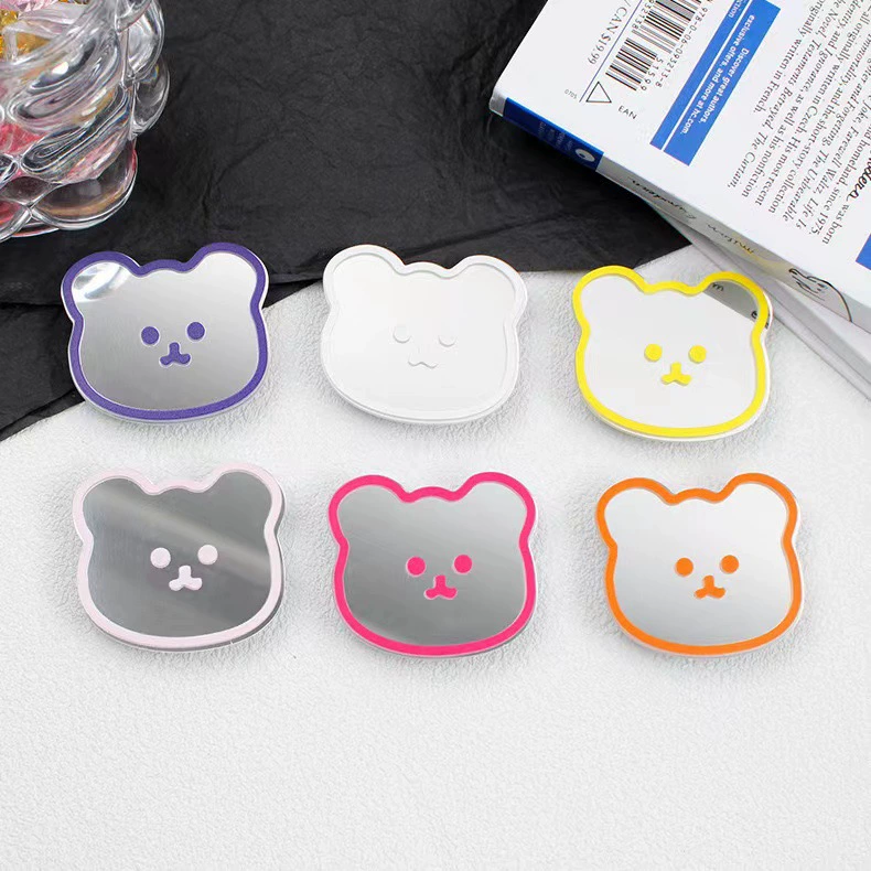 Держатель подушки безопасности для мобильного телефона с изображением медведя, портативное зеркало для макияжа в интернет-магазин, держатель для ленивого мобильного телефона, телескопический складной держатель, зеркало