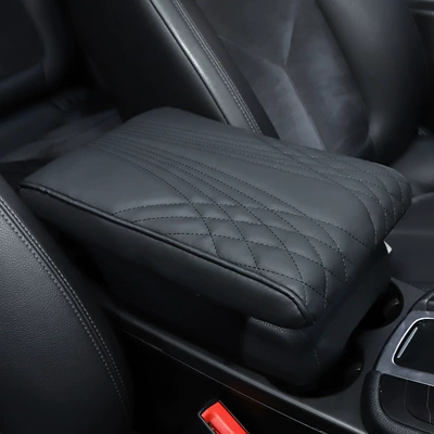 Armrest box pad: Car Central Heightening Pad Center - angel-pattern-memory-foam-armrest-box-booster-cushion-black