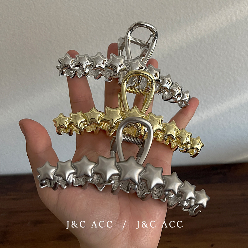 60g Weight Hair Claws Hair Accessories Type 1 Piece Quantity Daily, Street Occasion Alloy Material Star Pattern All Seasons Season Women's Gender Y2K, Modern Style Style Y2K Modern Style Women's Star Alloy Hair Claws 无