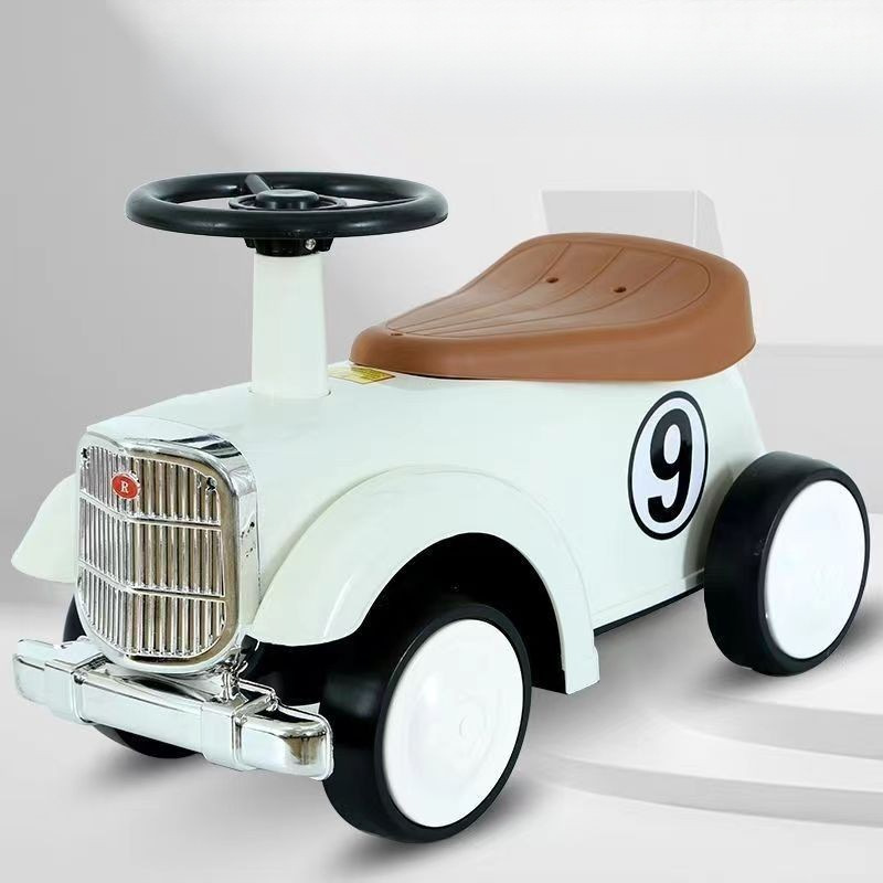 New Kidsren's Retro Four-Wheel Toy Car Kidsren's Scooter 1-3 Years Old Baby Walker Outdoor Toy Stroller