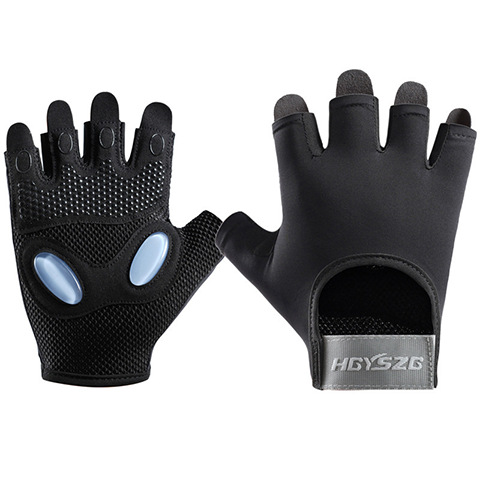 Amazon transfronterizo nuevo guante deportivo de fitness medio dedo ciclismo amortiguador anti-desgaste transpirable anti-deslizante guante anticapullo