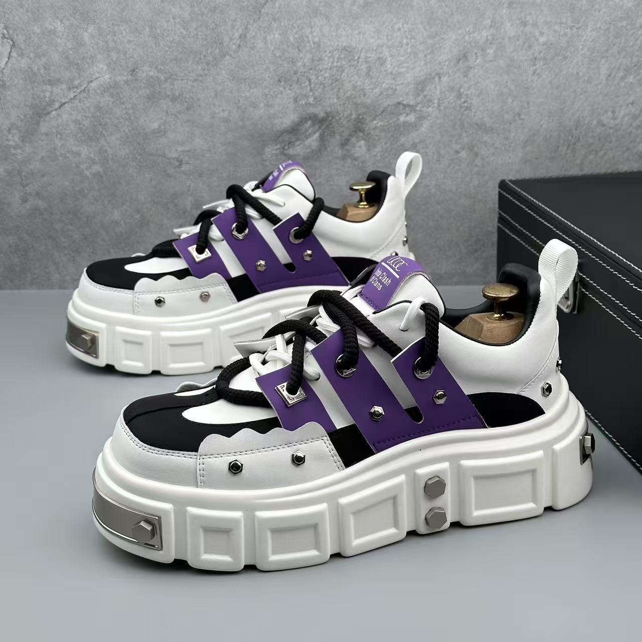 2025 Autumn New Thick Sole Versatile Trendy Workwear Men's Youth Casual Shoes_voghion.com