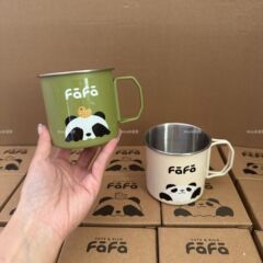 ミノ家パンダ304ステンレスコーヒーカップ外出携帯カップ折り畳みカップ屋外キャンプカップ