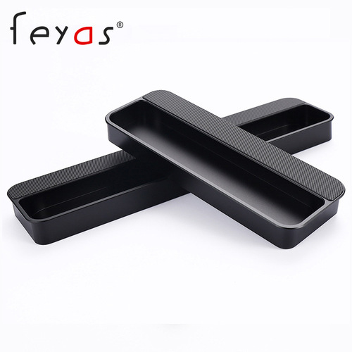 Wardrobe embedded invisible handle high-end black cabinet door tatami slotted handle push-pull sliding door concealed handle