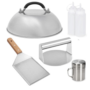 Cross-Border Hot-Selling Barbecue Tool Set for Crushing Burgers, Presser Pot Lid, Barbecue Spatula, and Portable Seasoning Bottle Set