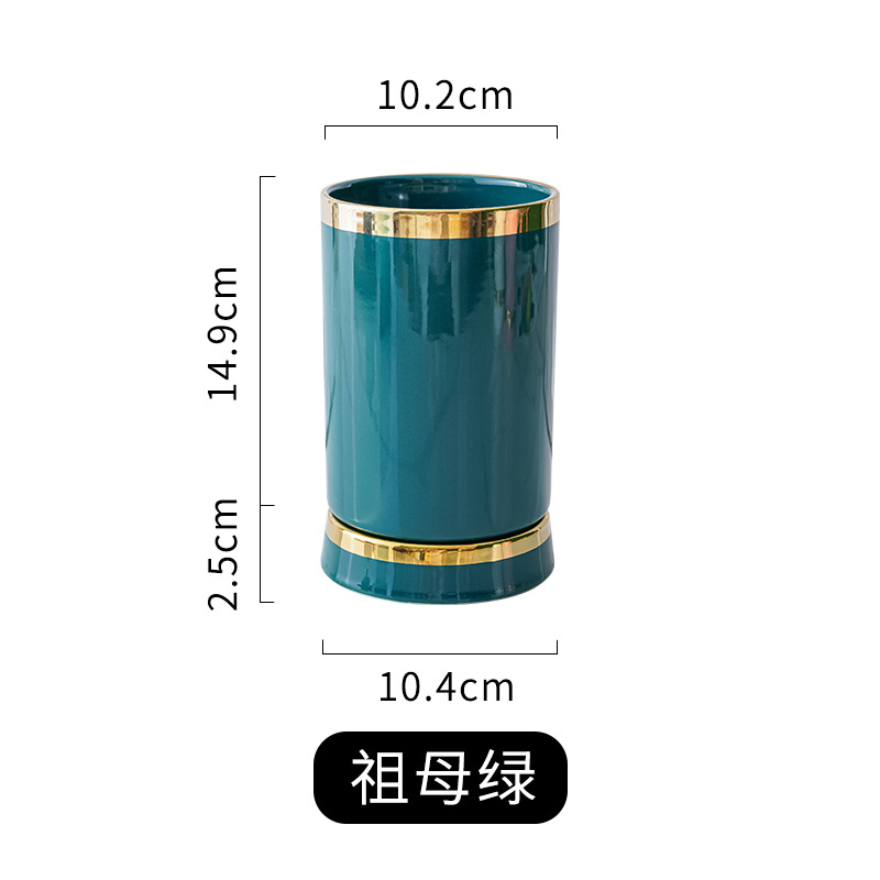 Nórdico borde dorado palillos de cerámica titular hogar a prueba de moho palillos jaula de almacenamiento estante creativo cocina vajilla cuchillo, tenedor y cuchara tubo de drenaje