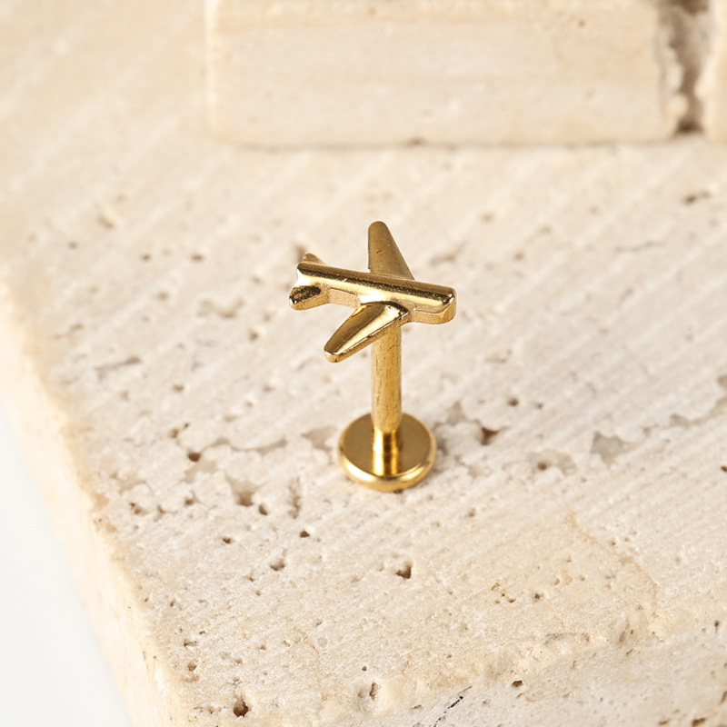 Labret piercing jewelry detail image