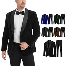 N 71198 Velvet Shawl Collar Suit ��ʿ�������װ �羳ŷ��