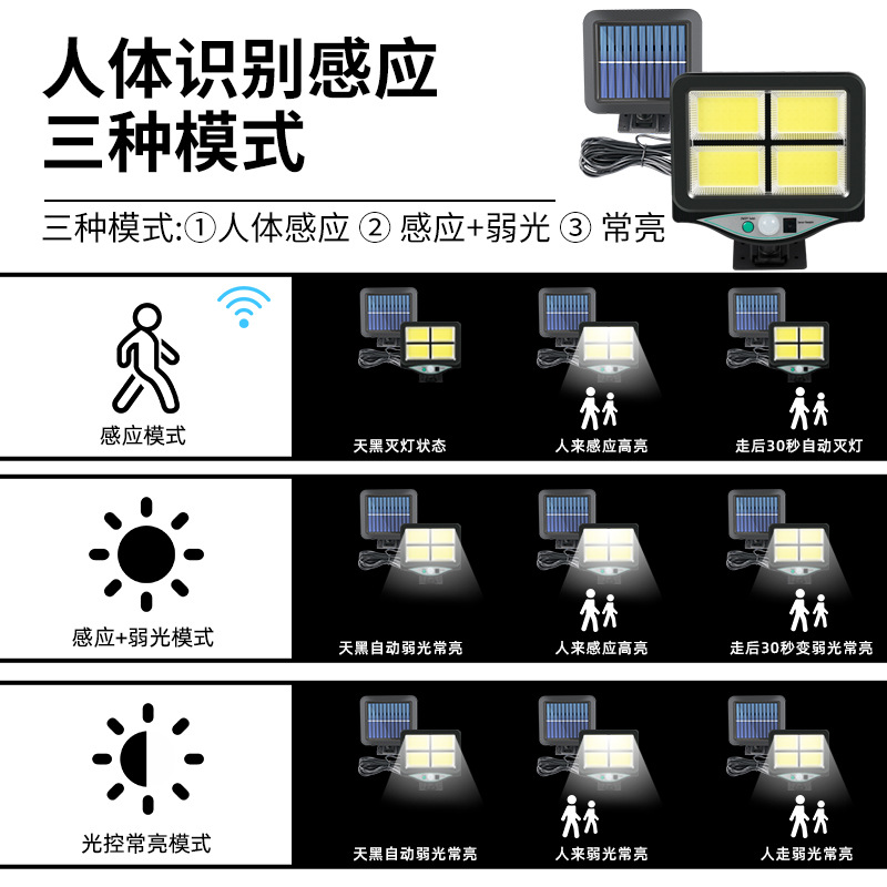 Fábrica de suministro directo de lámpara solar al aire libre rotativa dividida lámpara de carretera impermeable inducción del cuerpo humano iluminación de carretera patio image 4
