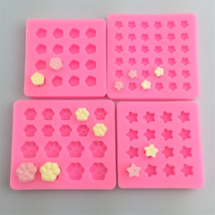 36穴の桜の形のシリカゲルの鋳型のペンキを塗って樹脂の鋳型を印刷します。
